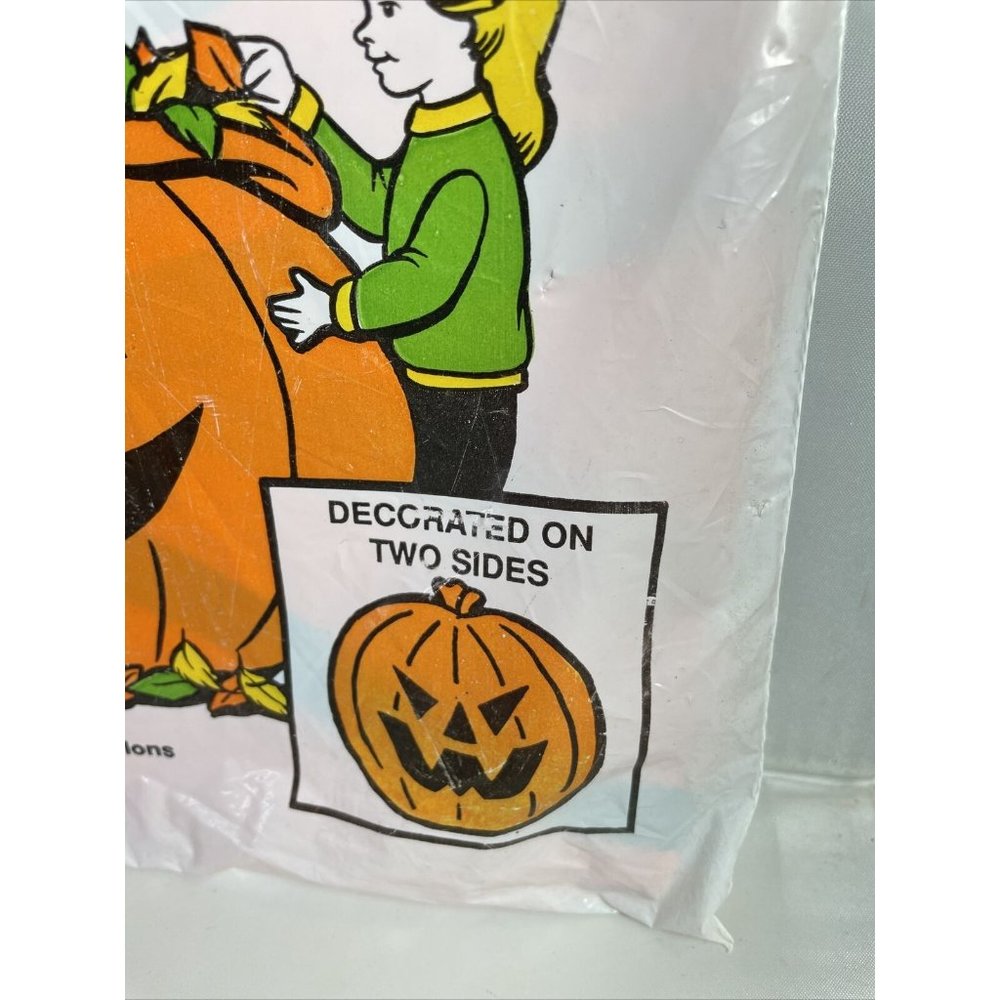 GIANT 140 Gallon PUMPKIN Leaf Bag Décor YARD ART Vintage Halloween Vintage - Picture 3 of 8
